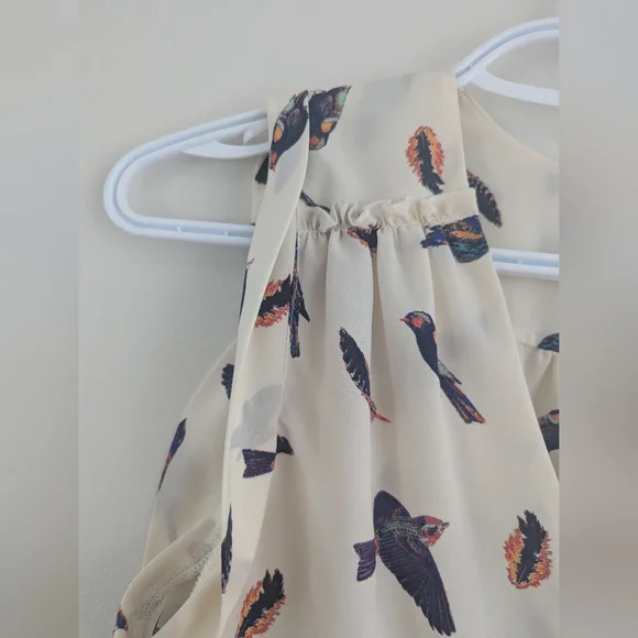 H&M Cream Blouse with Bird Pattern - Picture 3 of 6